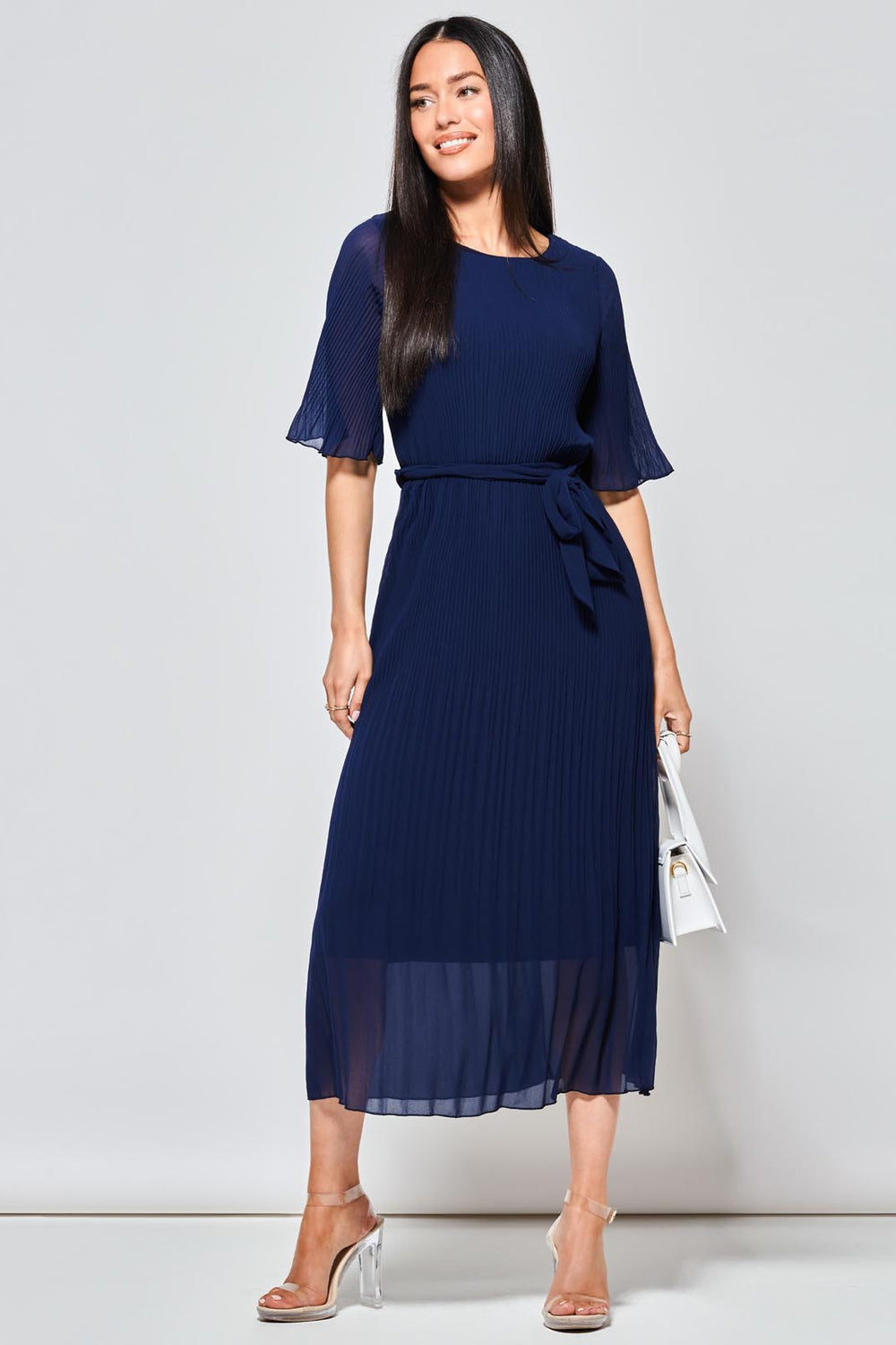 Qynn Chiffon Pleated Dress