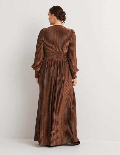 Metallic Brown Maxi Dress