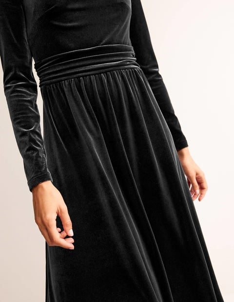abigail black hybrid long sleeve midi dress ASOS DESIGN hybrid long sleeve cocoon skirt midi dress in black