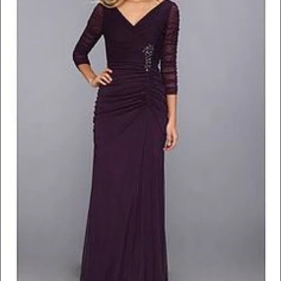 Ruched Purple Gown