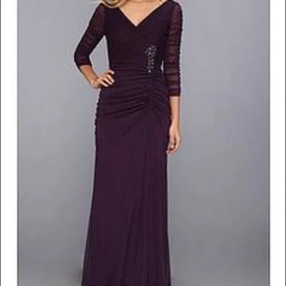 Ruched Purple Gown