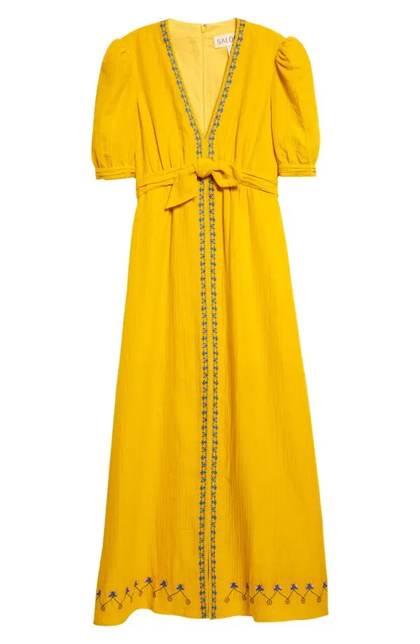 Embroidered Cotton Gauze Dress