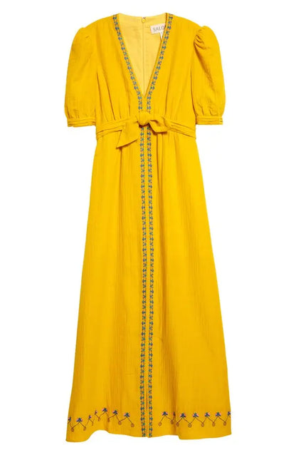 Embroidered Cotton Gauze Dress