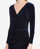 RALPH LAUREN - Navy Velvet Surplice Dress - Designer Dress hire