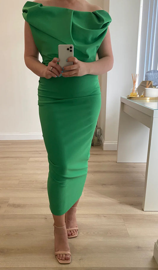Sian Drape Dress Green