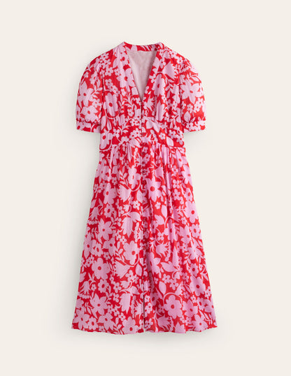 Elsa Crinkle Midi Tea Dress