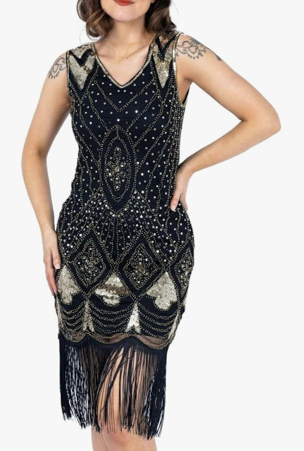 Black Gold Gatsby Dress
