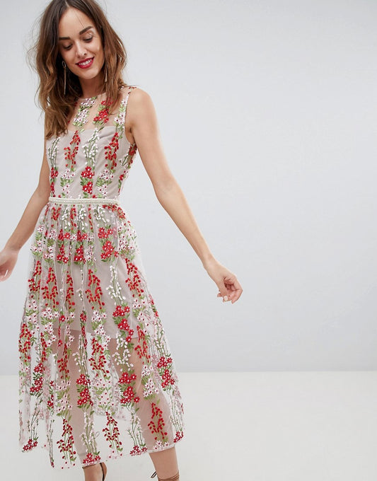 Poppy Midi Mesh Dress