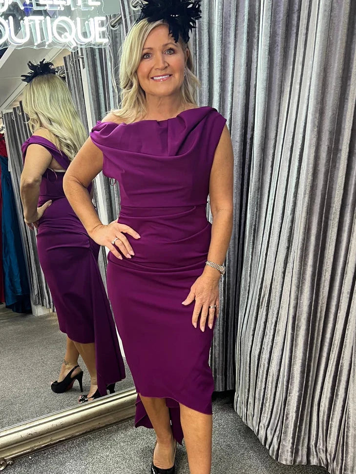 Sian Drape Dress Navy