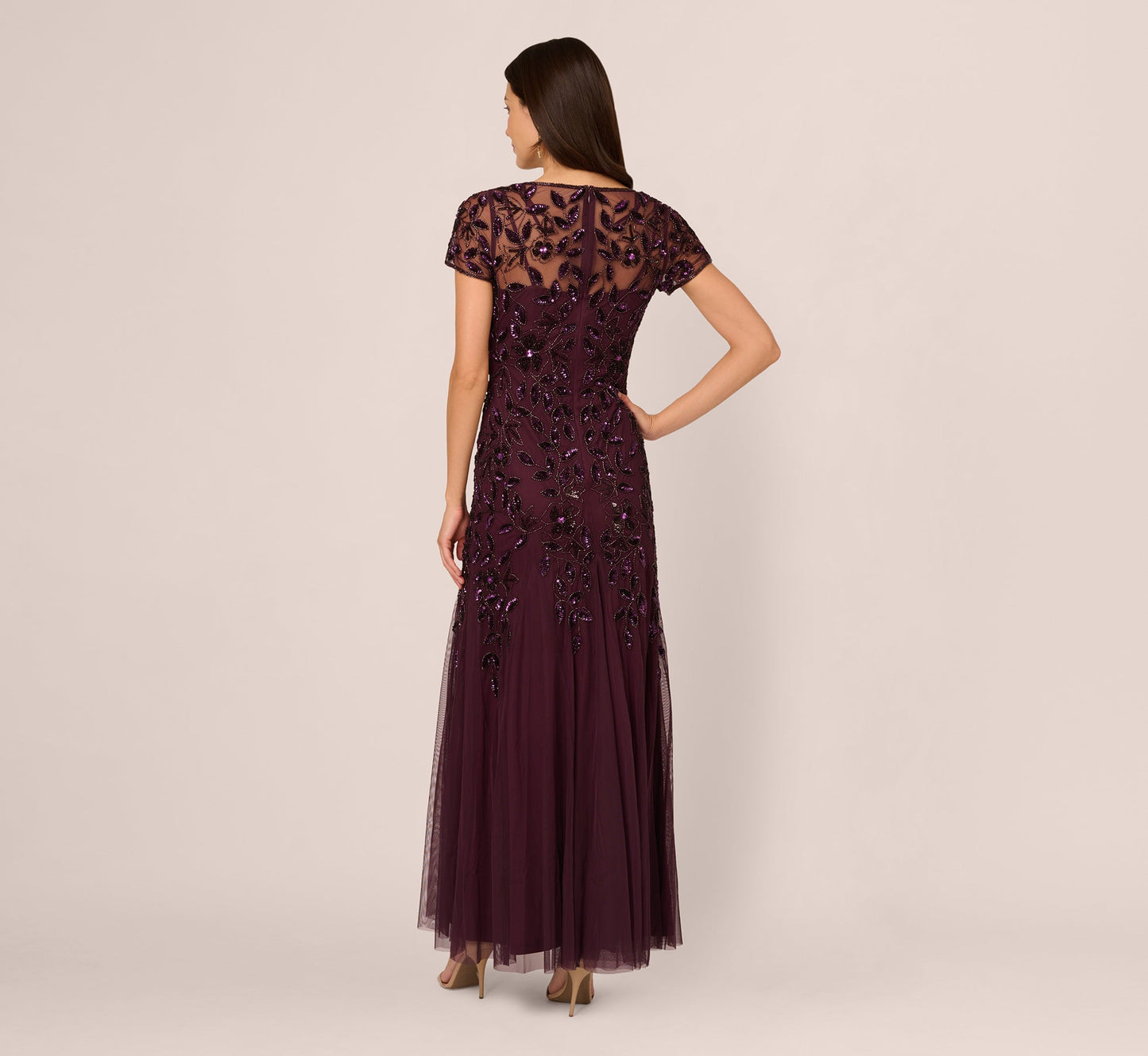 Night Plum Floral Gown
