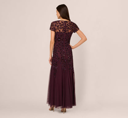 Night Plum Floral Gown