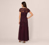 ADRIANNA PAPELL - Night Plum Floral Gown - Designer Dress hire