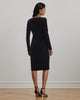 RALPH LAUREN - Navy Velvet Surplice Dress - Designer Dress hire