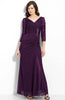 ADRIANNA PAPELL - Ruched Purple Gown - Designer Dress hire