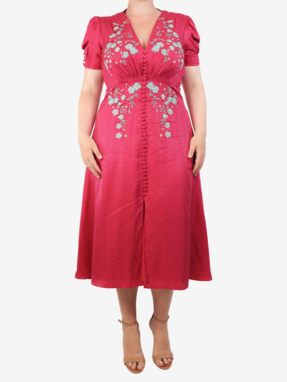 Lea Floral Silk Midi Dress