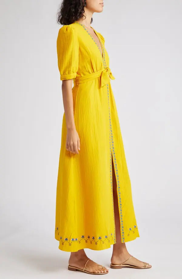Embroidered Cotton Gauze Dress