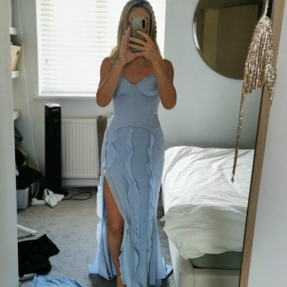 Perrine Corset Frill Skirt Maxi Dress