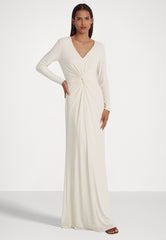 RALPH LAUREN - Nadira Cream Twist Gown - Designer Dress Hire