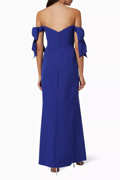 Off-shoulder Column Gown