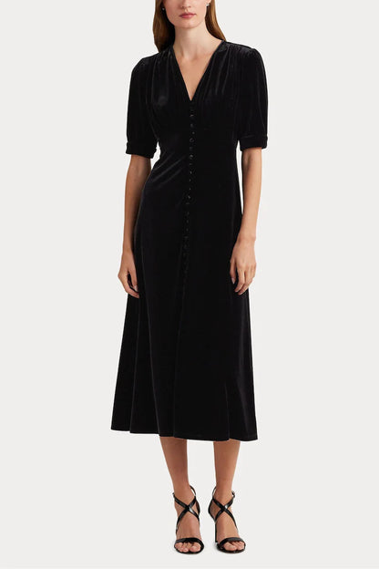 Black Velvet Vinyam Party Dress