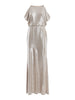 RALPH LAUREN - Metallic Cold-Shoulder Gown - Designer Dress hire