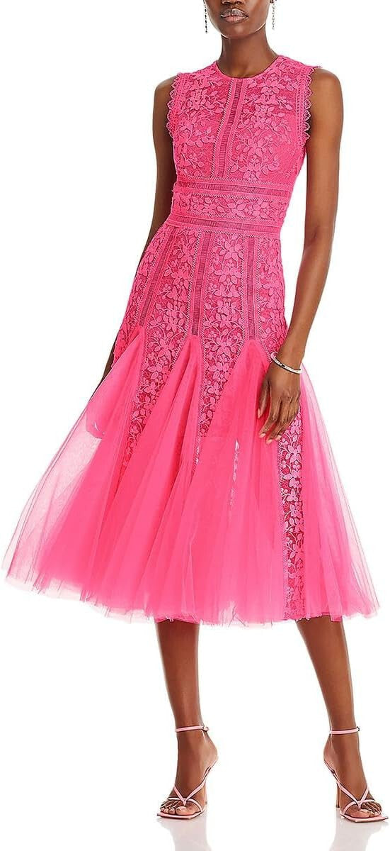 Megan Pink Lace Dress