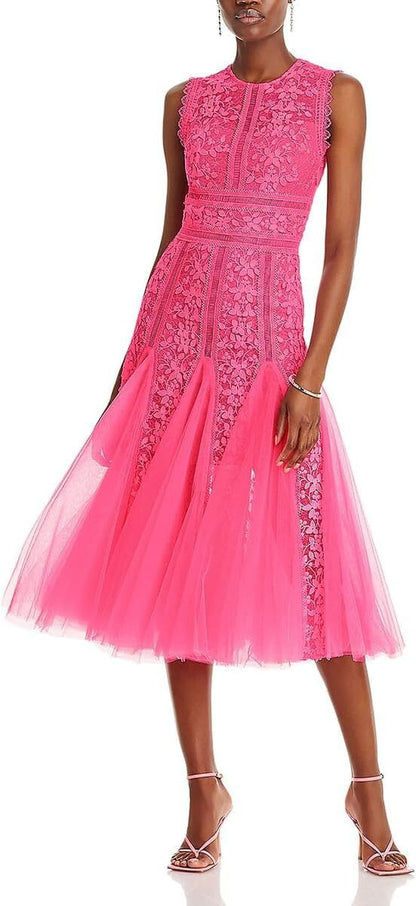 Megan Pink Lace Dress
