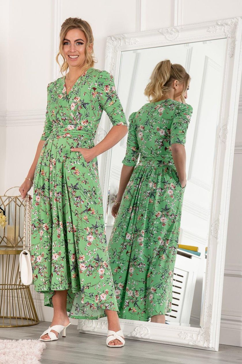 Elenora Ruched Sleeve Dress