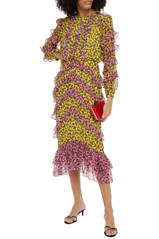 Victoria Ruffled Midi Dress