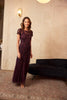 ADRIANNA PAPELL - Night Plum Floral Gown - Designer Dress hire