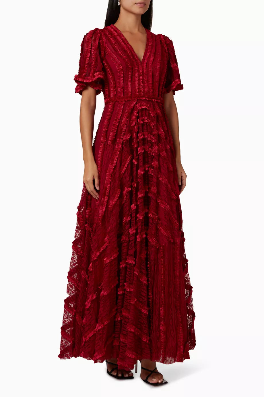 Red Raffle Dress Ruffle Red Maxi Dress – Girl Meets Dress