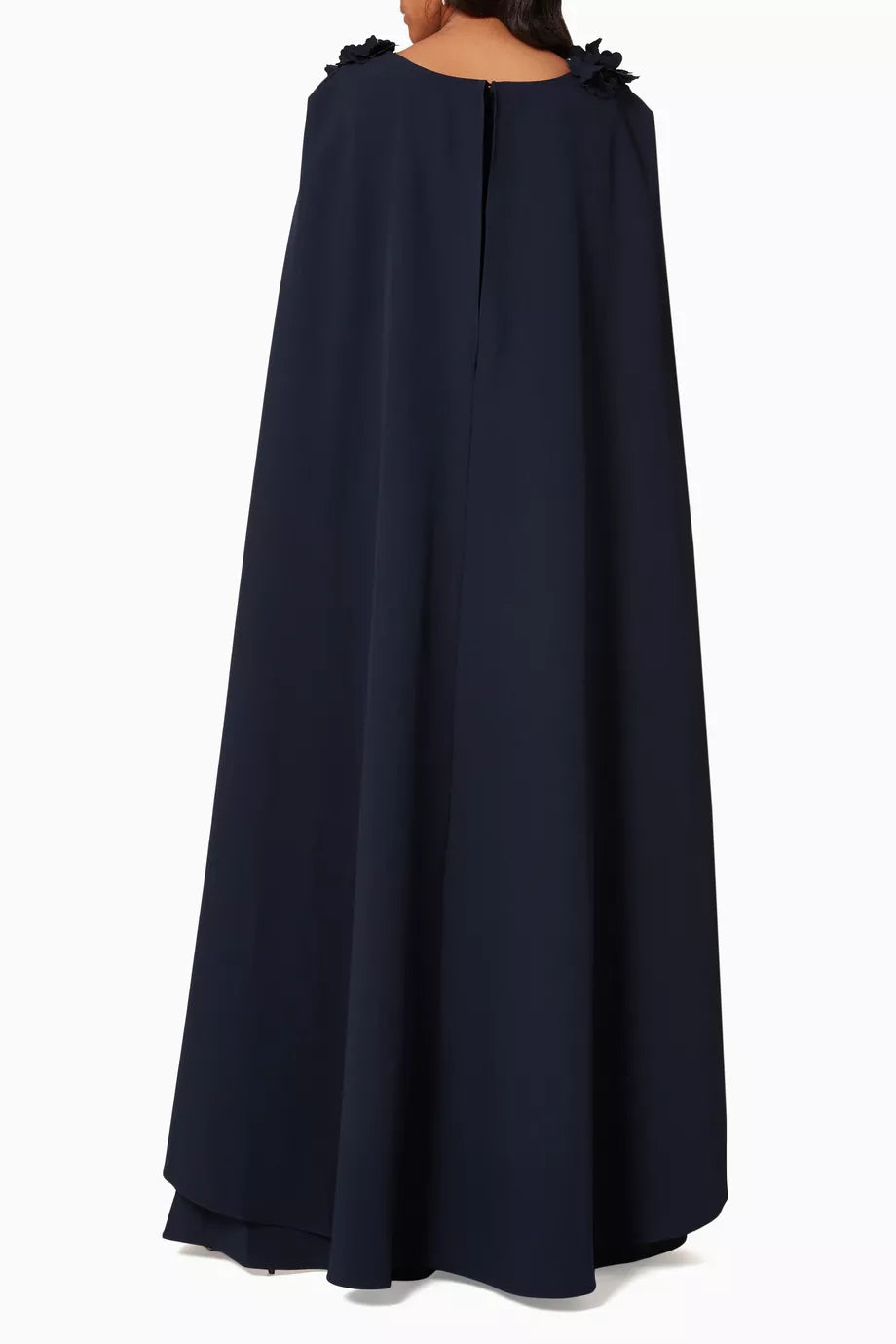 Sleeveless Navy Cape Gown