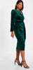 QUIZ - Bottle Green Velvet Dress - Designer Dress hire