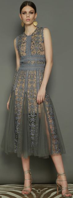 Saba Grey Midi Dress