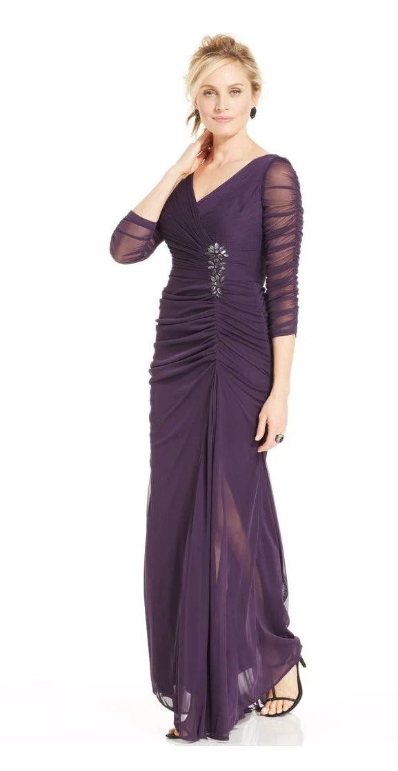 Ruched Purple Gown