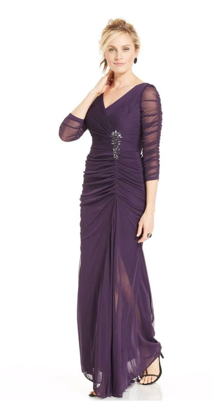 Ruched Purple Gown
