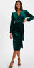 QUIZ - Bottle Green Velvet Dress - Designer Dress hire