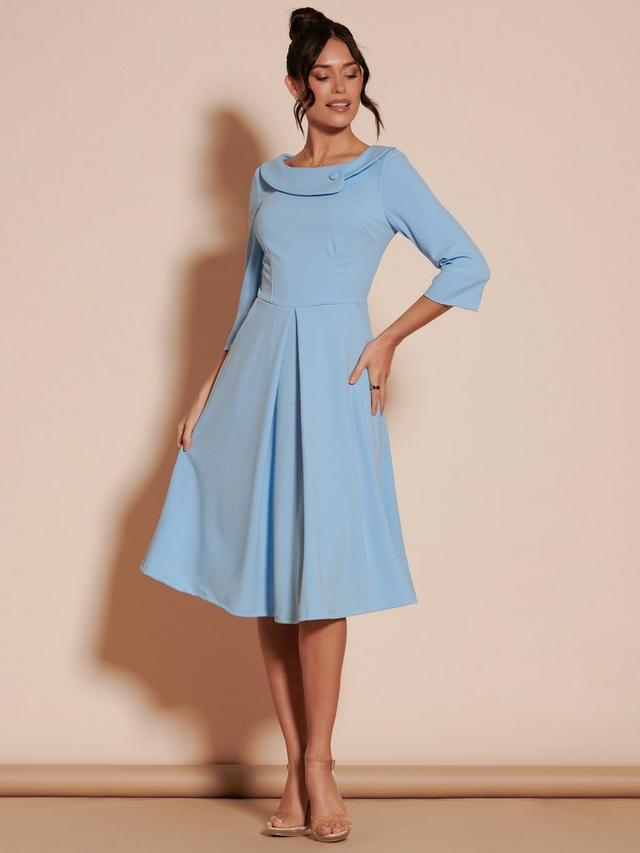Fold Neck Midi Dress