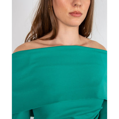 Kiera Bardot Dress Peacock