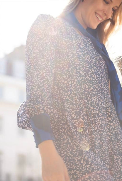 Sandhya Navy Floral Dress