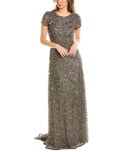 Scoop Back Sequin Gown