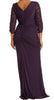 ADRIANNA PAPELL - Ruched Purple Gown - Designer Dress hire