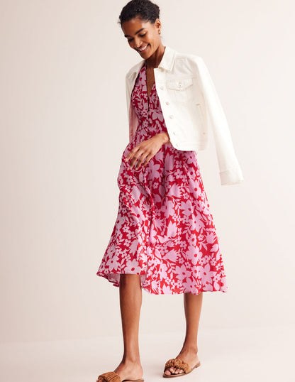 Elsa Crinkle Midi Tea Dress