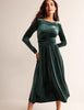 Boden - Abigail Green Velvet Dress - Designer Dress hire