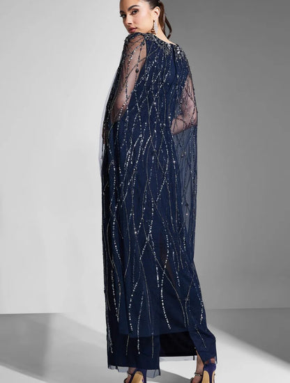 Beaded Cape Gown