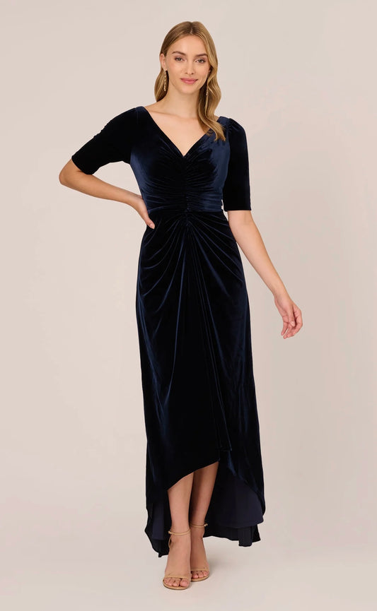 Ruched Velvet Midnight Gown