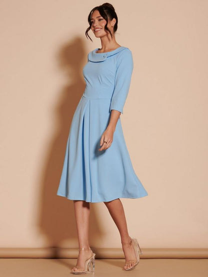 Fold Neck Midi Dress