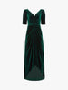 ADRIANNA PAPELL - Ruched Velvet Emerald Gown - Designer Dress hire