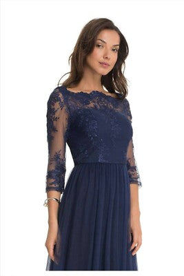 Petite Saskia Navy Lace Dress