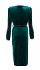 QUIZ - Bottle Green Velvet Dress - Designer Dress hire